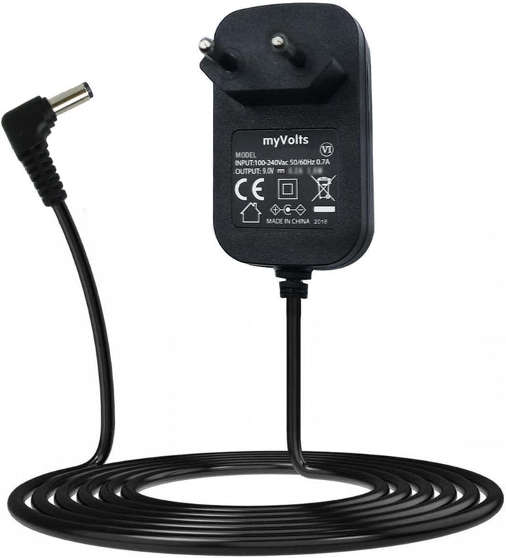 MyVolts 9V EU-Netzteil kompatibel mit TC Electronic Ditto Stereo Looper Effektpedal - mit Verlängeru