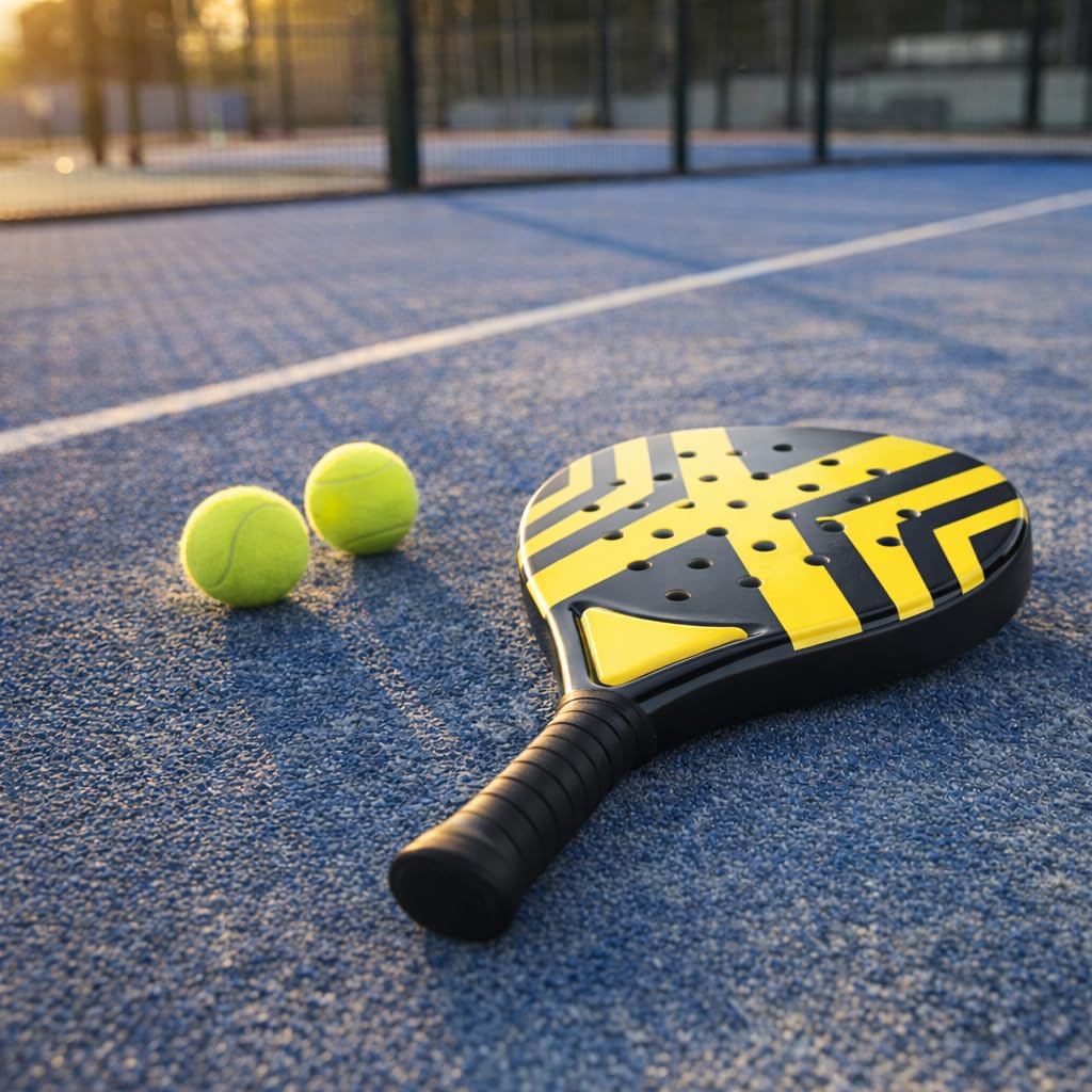 Padel Schläger Erwachsene Profi Racket Padelschläger Set mit Meshtasche Tennis Schläger für Anfänger