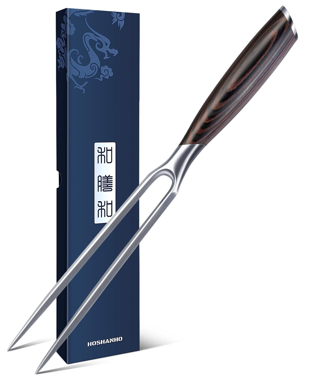 HOSHANHO Fleischgabel 18cm, Messerscharfe Grillgabel mit Zwei Zinken für Fleisch, Professionelle Jap