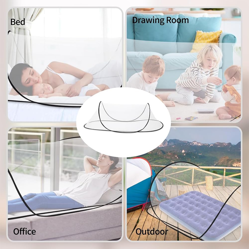 Moskitonetz Pop Up 200 x 80 x 56 cm, Faltbares Moskitonetz, Moskitonetz Reise Pop Up, Tragbares Camp