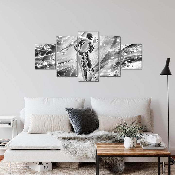 Runa Art Wandbilder Abstrakt Liebe 5 Teilig Bild auf Vlies Leinwand Deko Wohnzimmer Schlafzimmer Fig