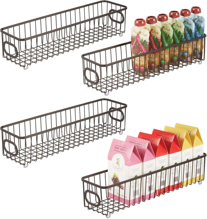mDesign 4er-Set Küchenkorb aus Metall – flexibler Aufbewahrungskorb für die Küche, Vorratskammer etc