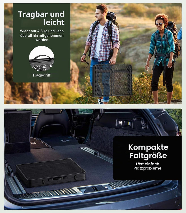 Raynesys Klappbarer Grilltisch mit Mesh-Tischplatte, 3ft Höhenverstellbarer Faltbarer Campingtisch a