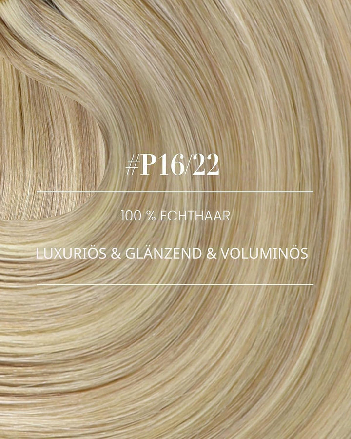 YoungSee Clip in Extensions Echthaar Clip in Extensions Echthaar Goldblond Strahnchen Mittelblond Cl