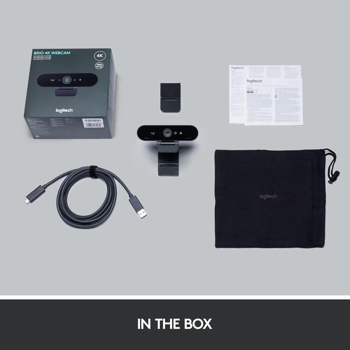 Logitech Brio Stream Webcam – Ultra 4K HD Videoanrufe, HD Auto Lichtkorrektur, Streaming, Schwarz