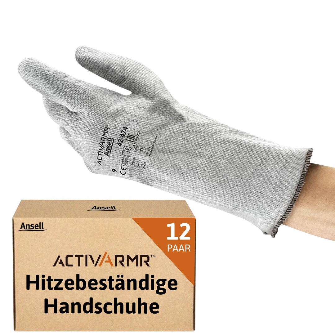Ansell ActivArmr 42-474 Hitzebeständige Handschuhe, Mechanik- und Chemikalien-Schutz bei industriell