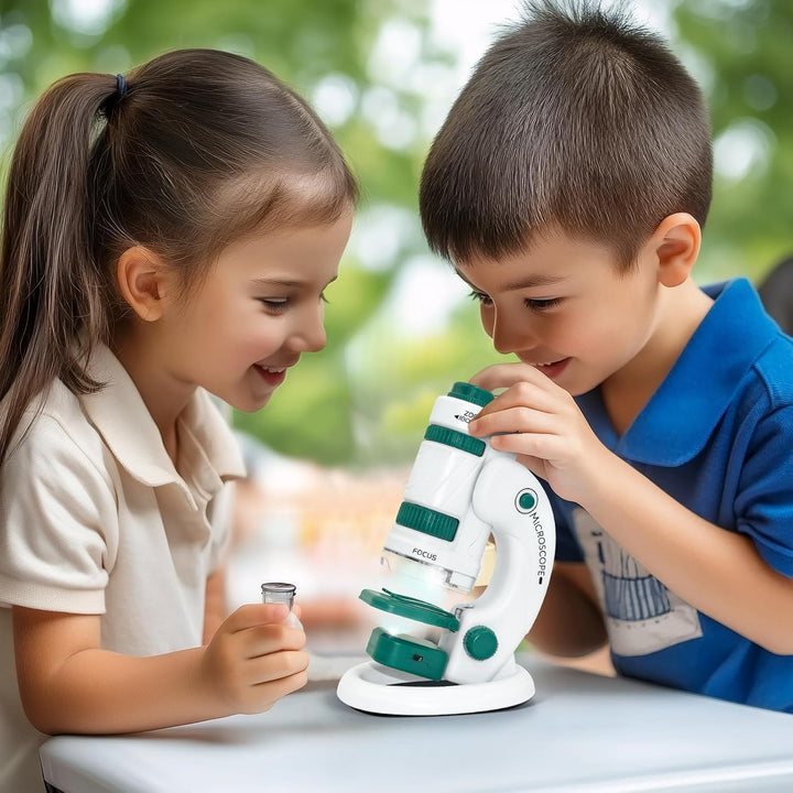 Todeco Mikroskop für Kinder, 60x-180x Taschenmikroskop, Benchtop Handmikroskop 2-in-1 mit Einstellba