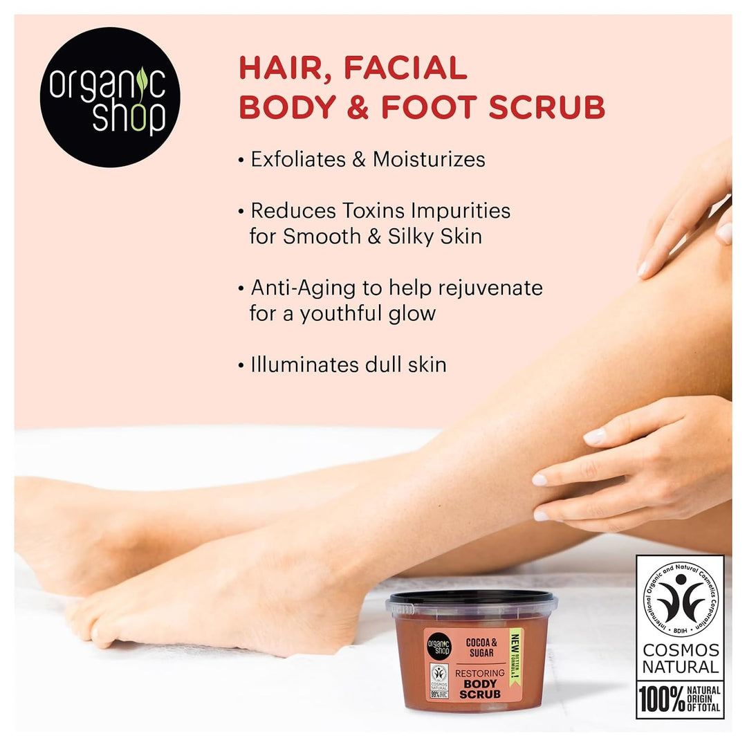 Organic Shop Body Scrub Natural Belgian Chocolate and Sugar 250 ml x 250 ml (1er Pack), x 250 ml (1e
