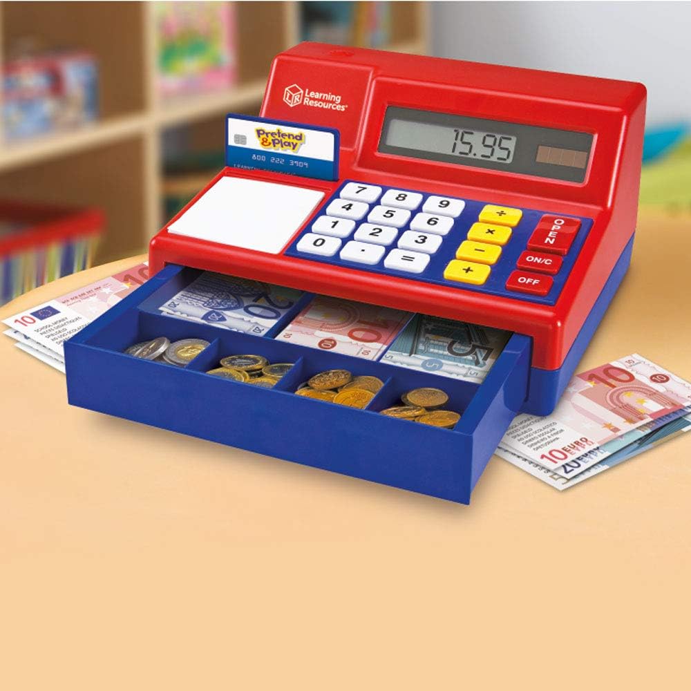 Learning Resources Pretend & Play Kaufladenkasse Rot Euro, Rot Euro