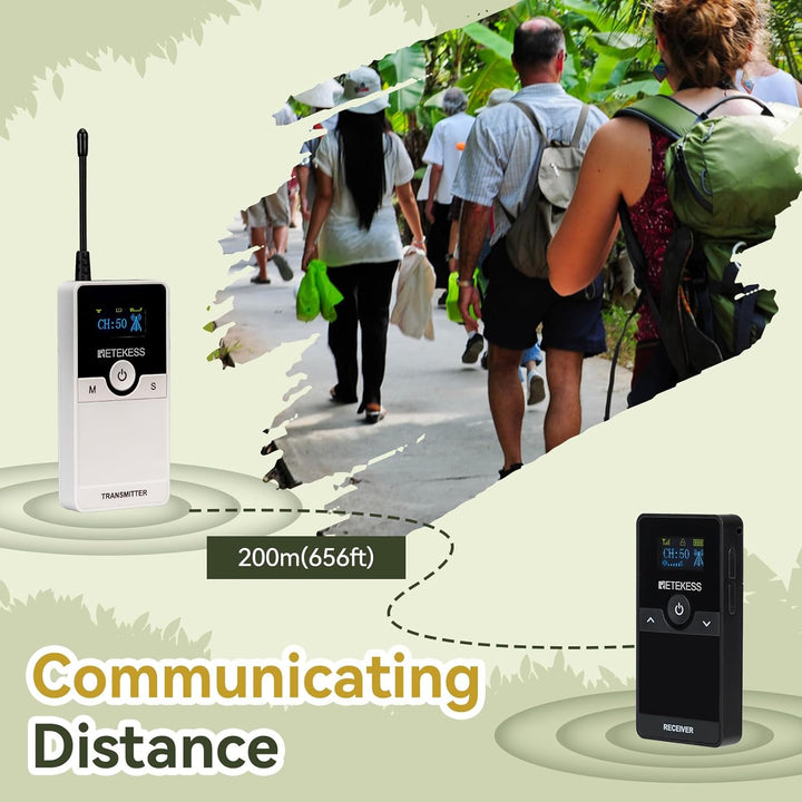 Retekess TT116 Wireless Tour Guide System, 200M Kabelloses Reiseleitersystem, Audio Guide System, mi