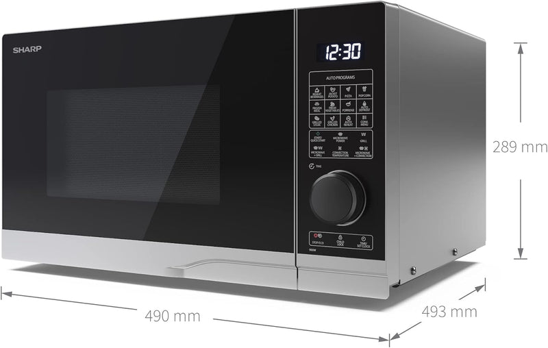 SHARP PC254AES Mikrowelle mit Grill und Konvektion (Heissluft) (Mikrowelle: 900W, Grill: 1200W, Heis