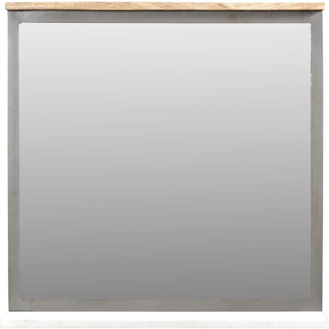 Woodkings® Bad Spiegel Pinetown Metall recyceltes Massivholz antik, Wandspiegel Vintage, Design, Ind