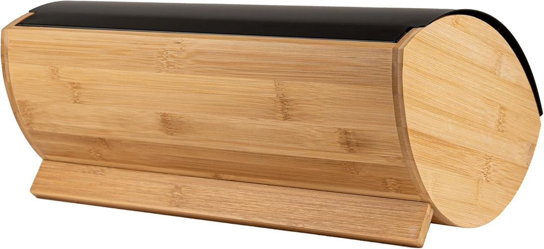 Brotkasten mit Deckel - Schwarz Brotbox Klein aus Holz - Bread Box - Brotaufbewahrung - Brotkästen -