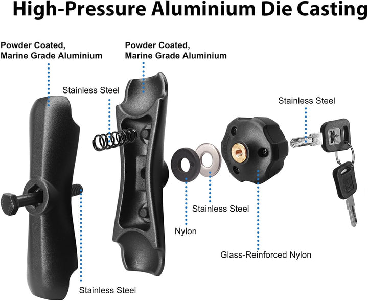 Aluminium Pleuelstange für C Grösse / 38mm Ball Zubehör, Double Socket Arm für 1,5 Zoll Ball (Anti-D