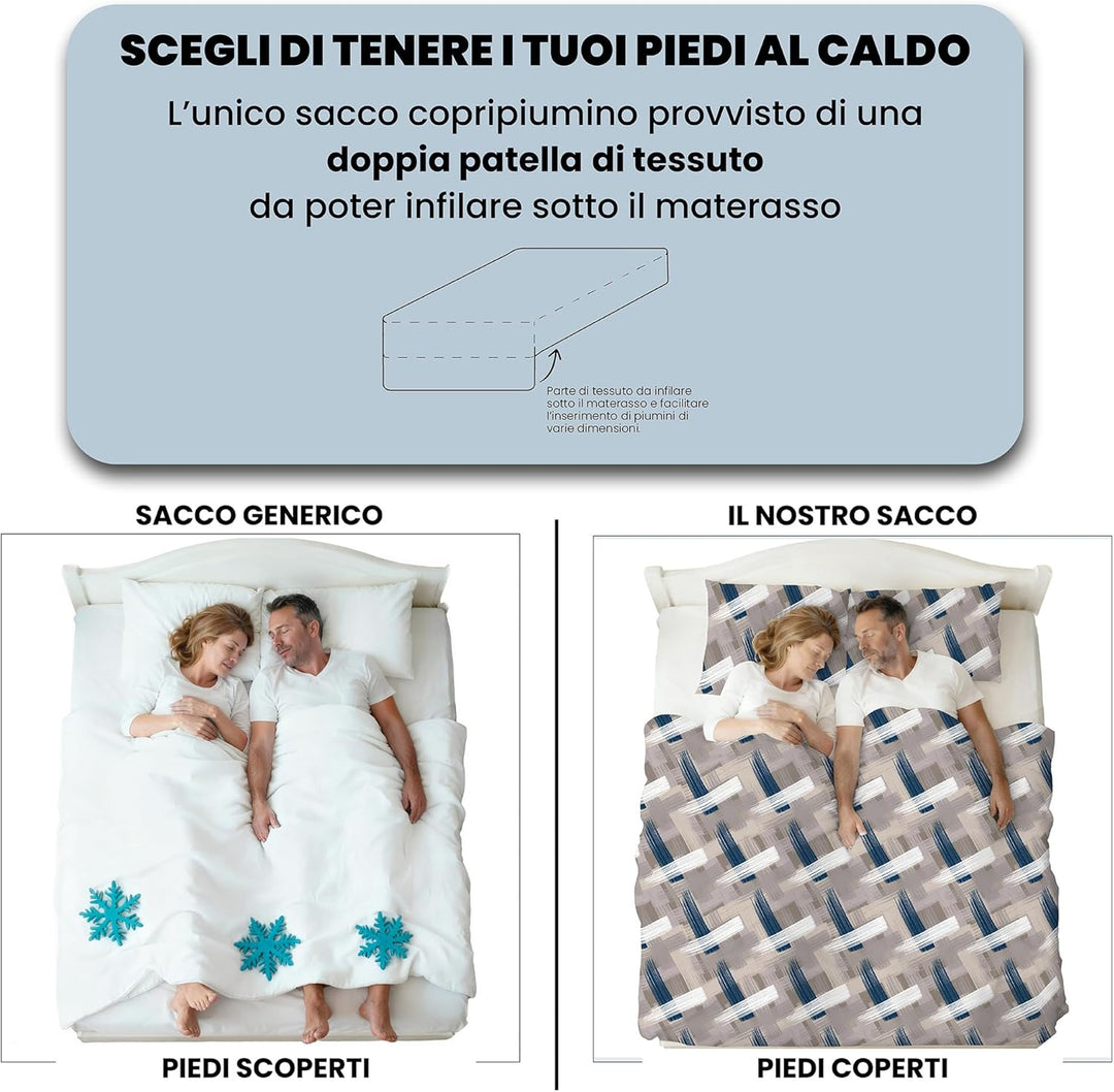 Fantasy Italian Bed Linen Bettbezug, Kleine doppelte, Mikrofaser, Pinselstrichen Pennellate Kleine D
