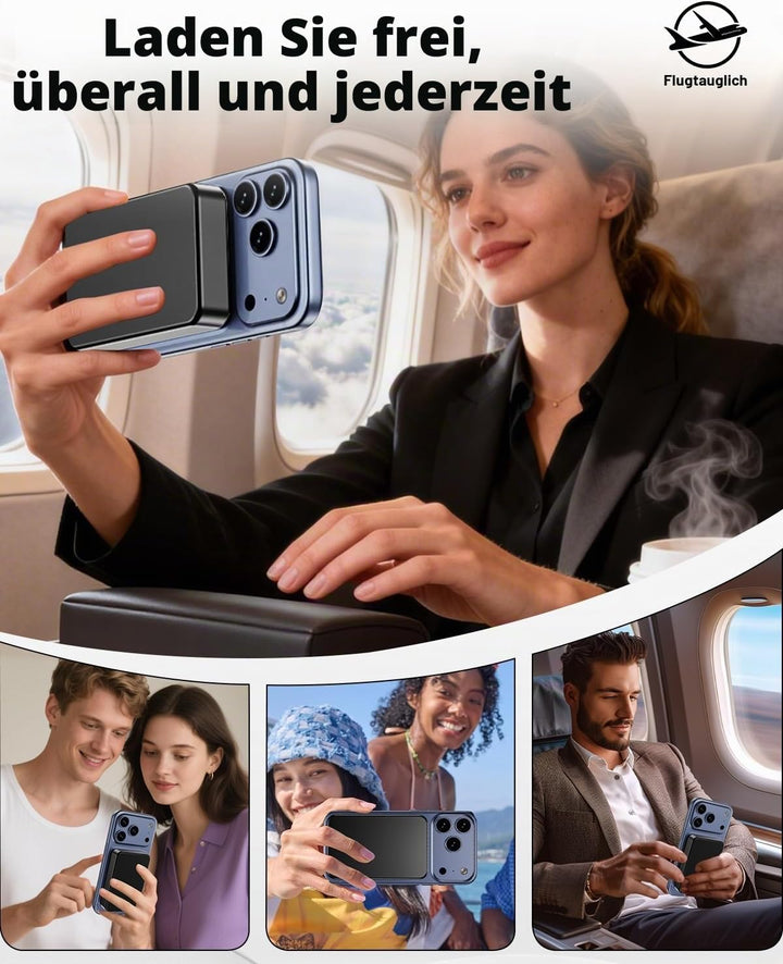 26800mAh Magnetische Powerbank, Mag-Safe-kompatibles kabelloses tragbares Ladegerät aus Aluminiumleg