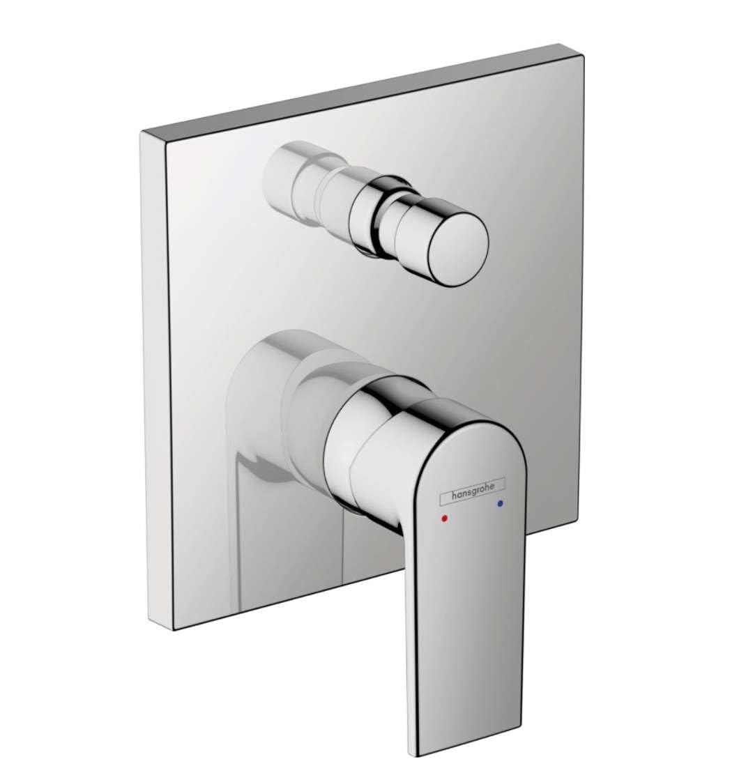 hansgrohe Wannenarmatur Vernis Shape, Unterputz Badarmatur für 2 Funktionen, Chrom Chrom Wanne mit S