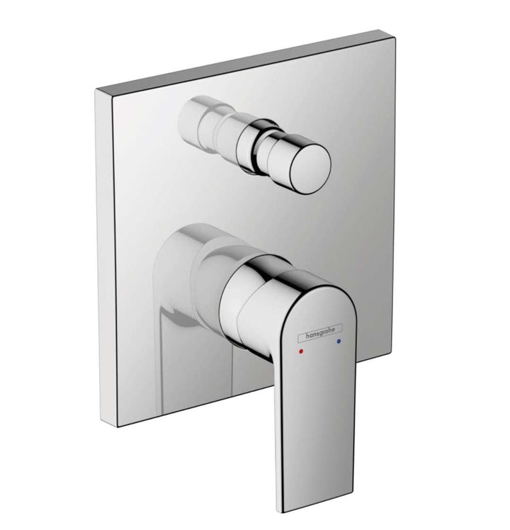 hansgrohe Wannenarmatur Vernis Shape, Unterputz Badarmatur für 2 Funktionen, Chrom Chrom Wanne mit S