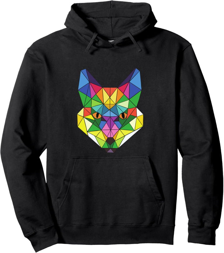 Fuchs Polygon Low Poly Tier Füchse Wald Vieleck Eckig Tiere Pullover Hoodie
