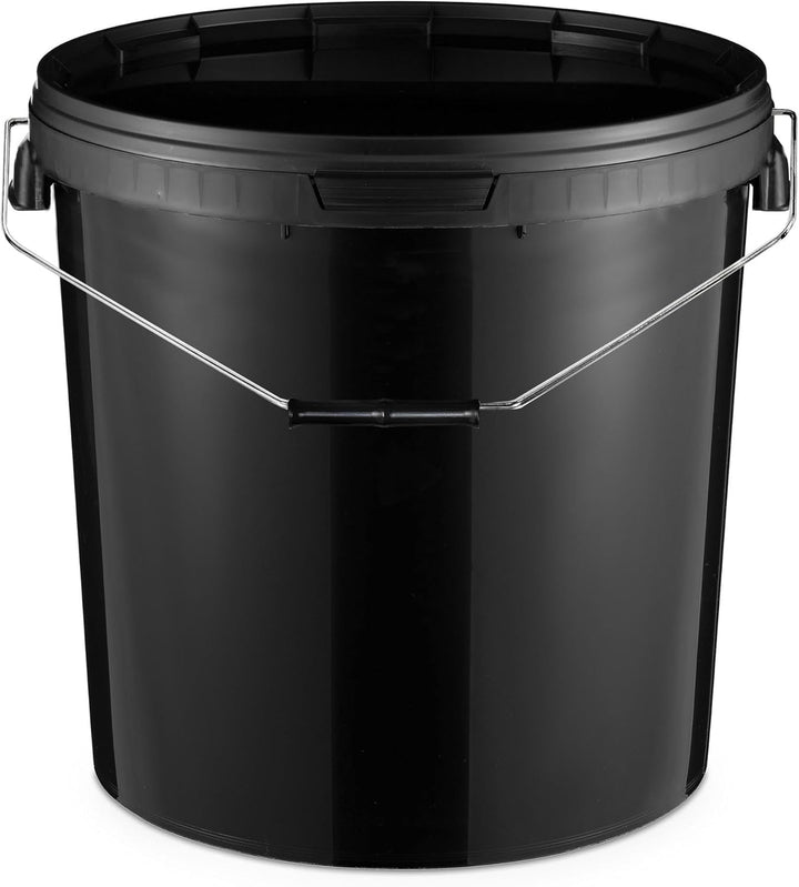 BenBow Eimer mit Deckel 30l schwarz 5X 30 Liter - lebensmittelecht, stabil, luftdicht, auslaufsicher