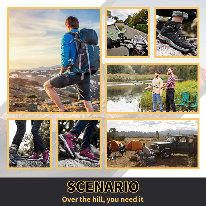 Littleplum Herren Winterschuhe Warm Gefüttert Outdoor Camping Wanderschuhe Herren Wasserdicht Trekki