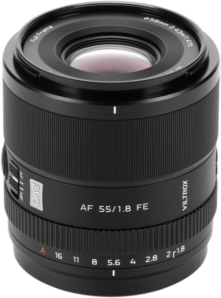 VILTROX AF 55mm F1.8 EVO FE Vollformat Objektiv für Sony E Mount, APO-Design für Naturgetreue Farben