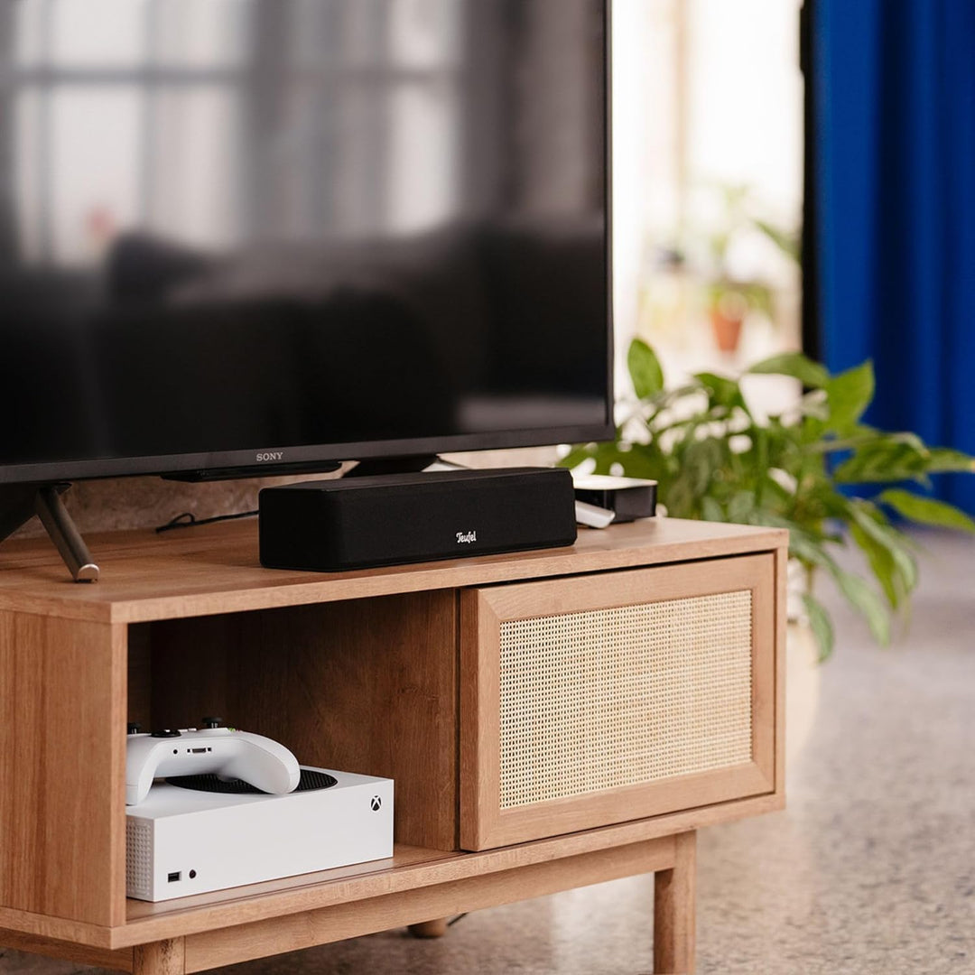 Teufel CINEBAR ONE+ 2.1 Soundsystem - Ultra-Kompakte Soundbar mit platzsparender Subwoofer, Dolby Au