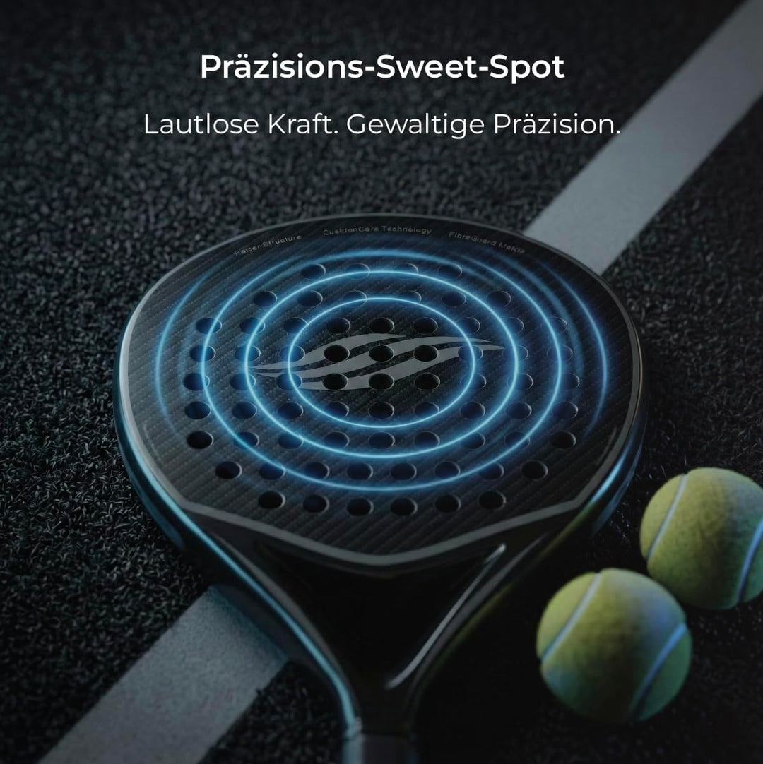Padel Schläger – Tropfenförmiger Vollcarbon-Rahmen und -Oberfläche | Eva-Schaumkern, leichte und rob