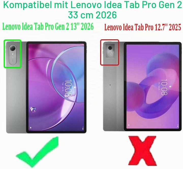 Tastatur Hülle für Lenovo Idea Tab Pro Gen 2 Tablet 13 Zoll 2026, Deutsches QWERTZ, Ultraslim Hülle