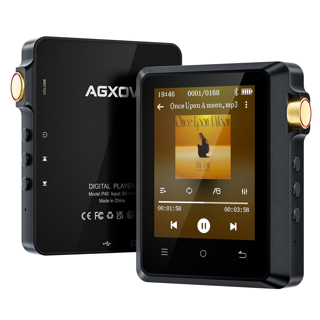 64GB Hi Res MP3 Player mit Bluetooth 5.3, DSD DAC Hi-Res FLAC Player Verlustfreier Musikplayer, Trag