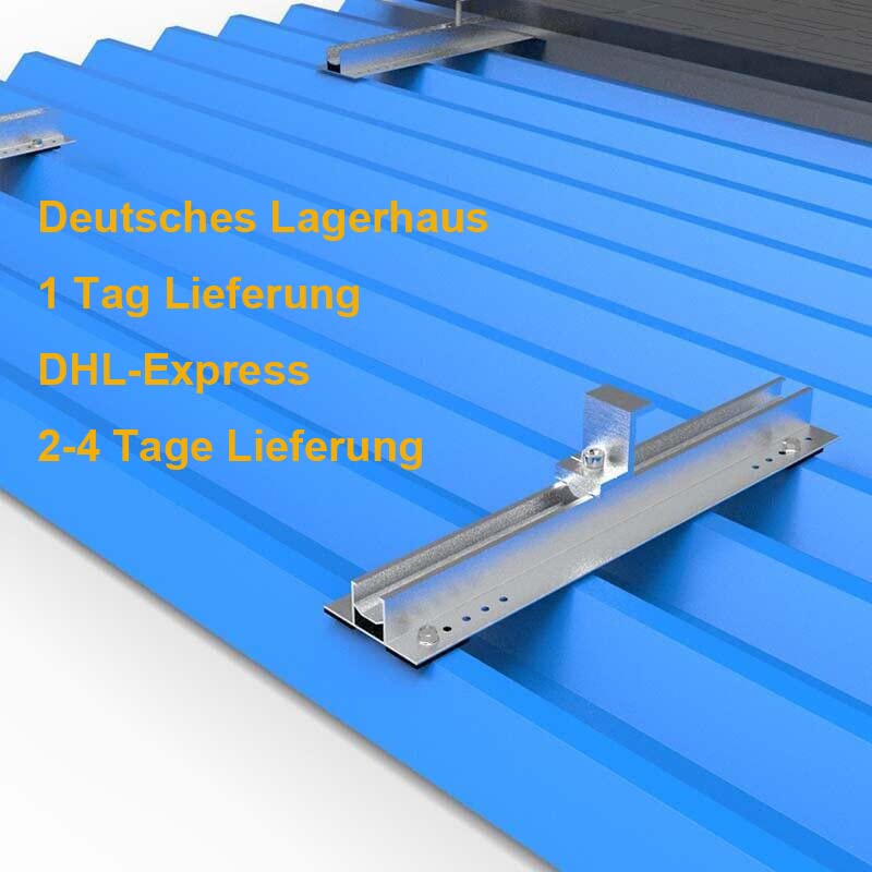Solarmodul Halterung, Solarpanel Alu Befestigungssystem Trapezblech Photovoltaik Befestigungsschiene