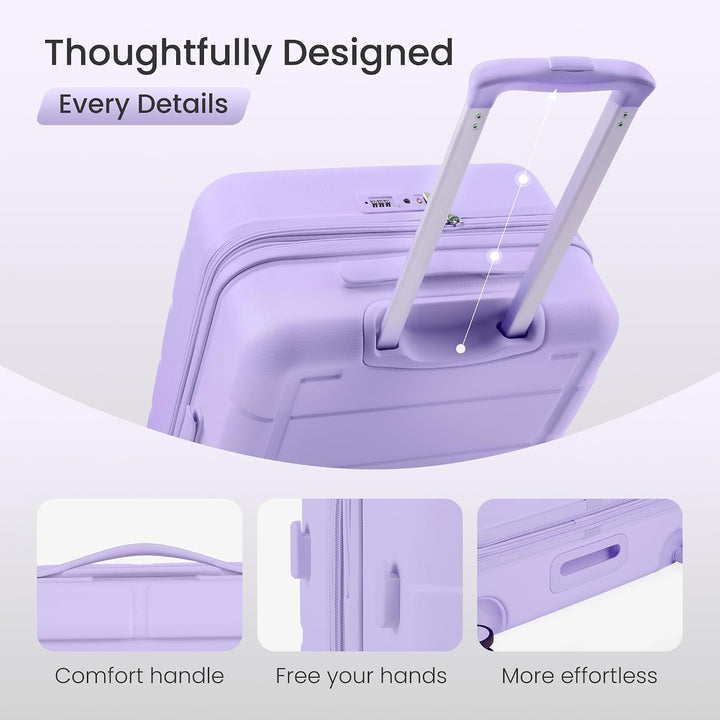 SHOWKOO Kofferset 3 Teilig Hartschale Leicht PC+ABS Erweiterbar Reisekoffer Haltbar Trolley Handgepä