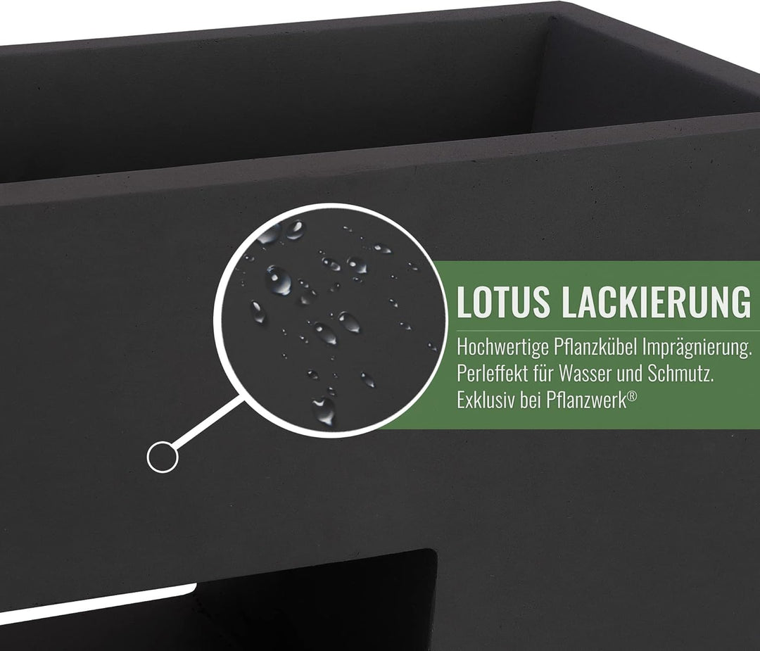 Pflanzwerk® Pflanzkübel Vista Anthrazit 66x66x28cm *Frostbeständig* *UV-Schutz* *Qualitätsware* VIST