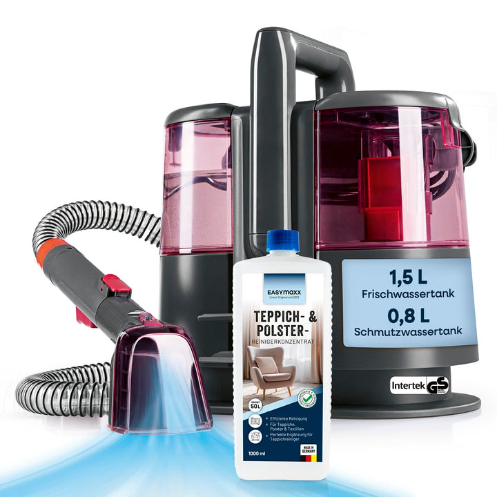 CLEANmaxx Teppichreiniger & Polsterreiniger Pro Power | Spot Cleaner & EASYmaxx Teppichreiniger Mitt