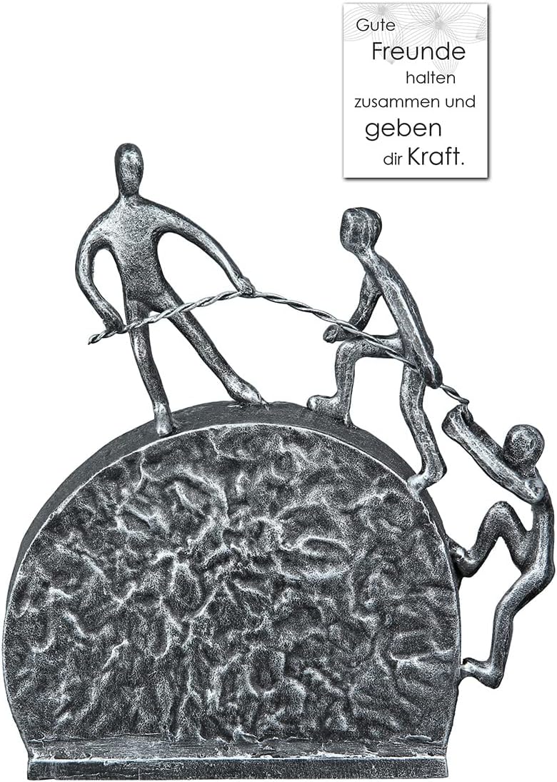 GILDE Design Skulptur Lifting Eisen silberfarben 67583 - Höhe 21 cm Höhe 21 cm Silberfarben, Höhe 21
