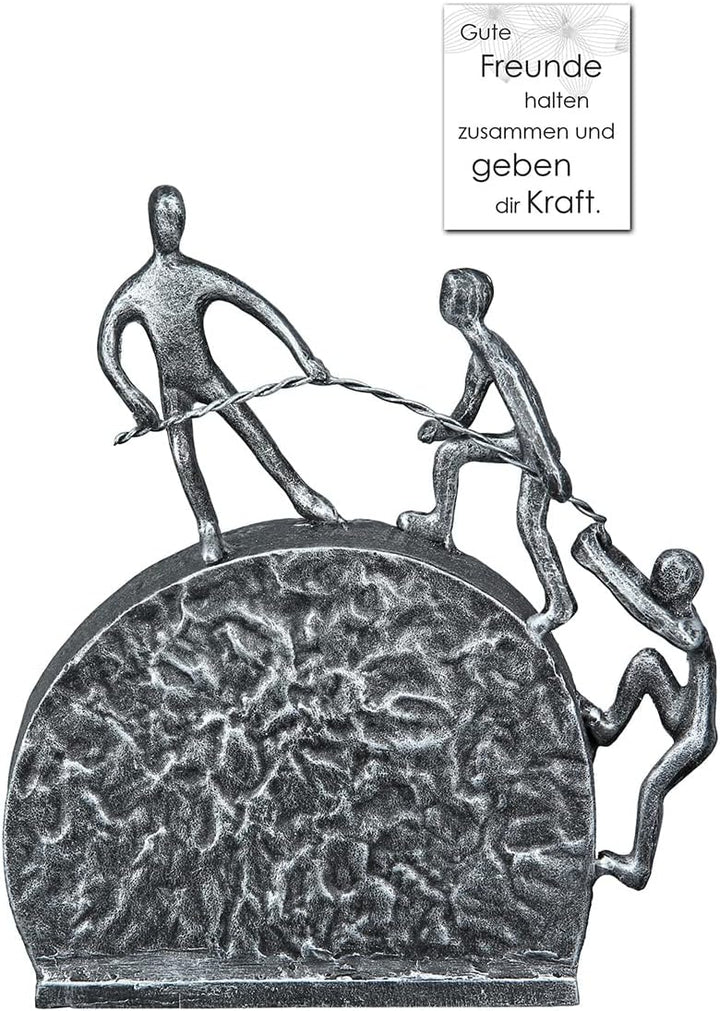 GILDE Design Skulptur Lifting Eisen silberfarben 67583 - Höhe 21 cm Höhe 21 cm Silberfarben, Höhe 21