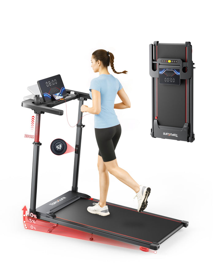 Laufband für Zuhause 12km/h, 6 IN 1 Elektrisches Laufband mit 10% Steigung, 1080MM Einziehbares Stei