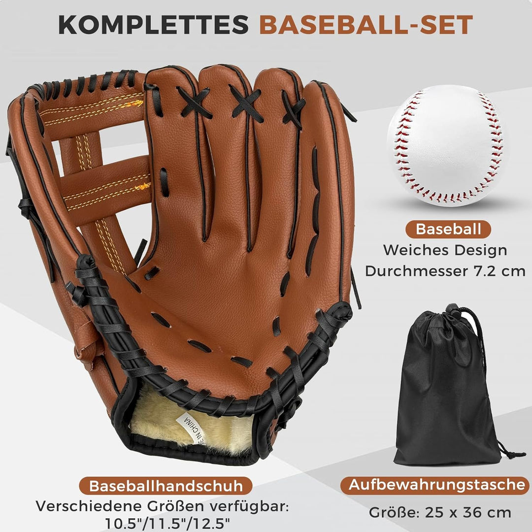LeapBeast Baseball Handschuhe, Softball Handschuhe mit 1 Ball, Baseball Training Wettbewerb Handschu