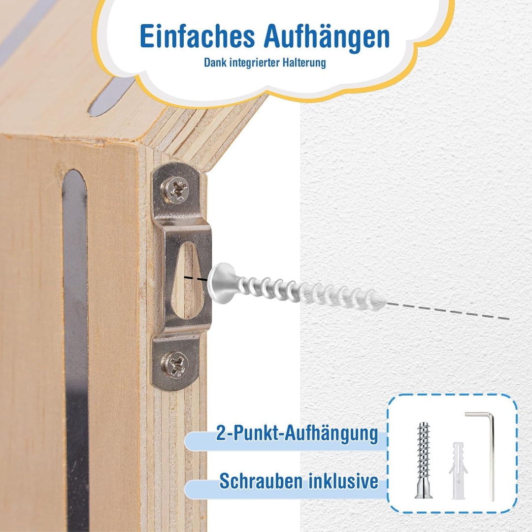 Todeco Tonie-Regal für Toniebox Hörfiguren, Magnetische Aufbewahrung für 60-70 Tonie, Wandregal und