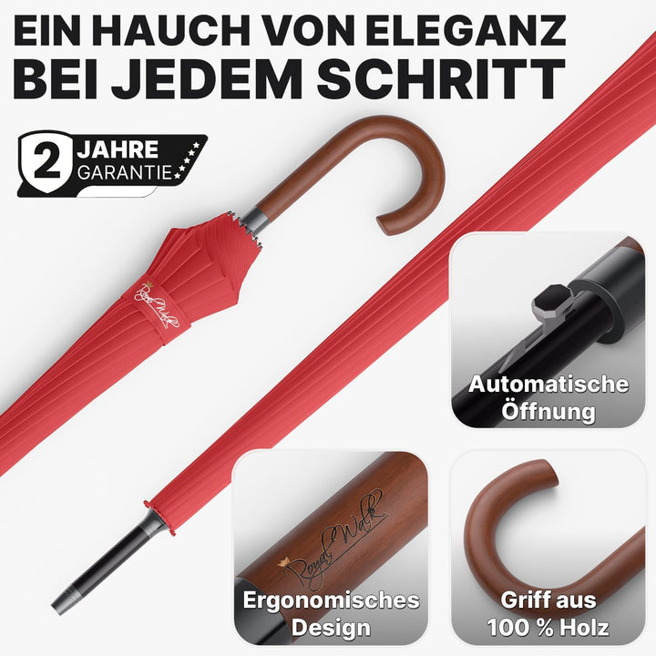 Royal Walk Regenschirm Gross Sturmfest Golf Schirm XXL Stabiler Stockschirm | Grosser Regenschirm fü