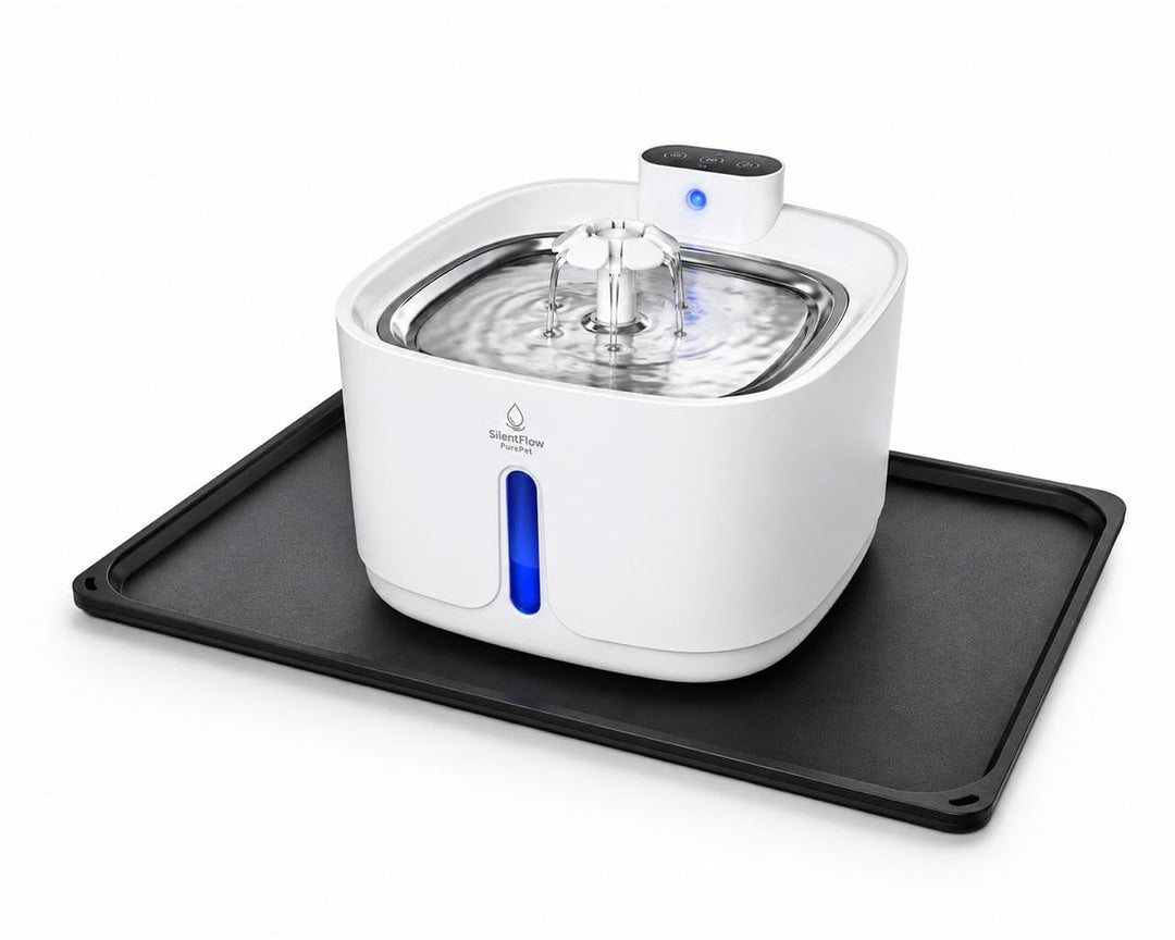 SilentFlow PurePet Katzenbrunnen kabellos 3,2 L – Trinkbrunnen für Katzen &amp; kleine Hunde mit Bewegun