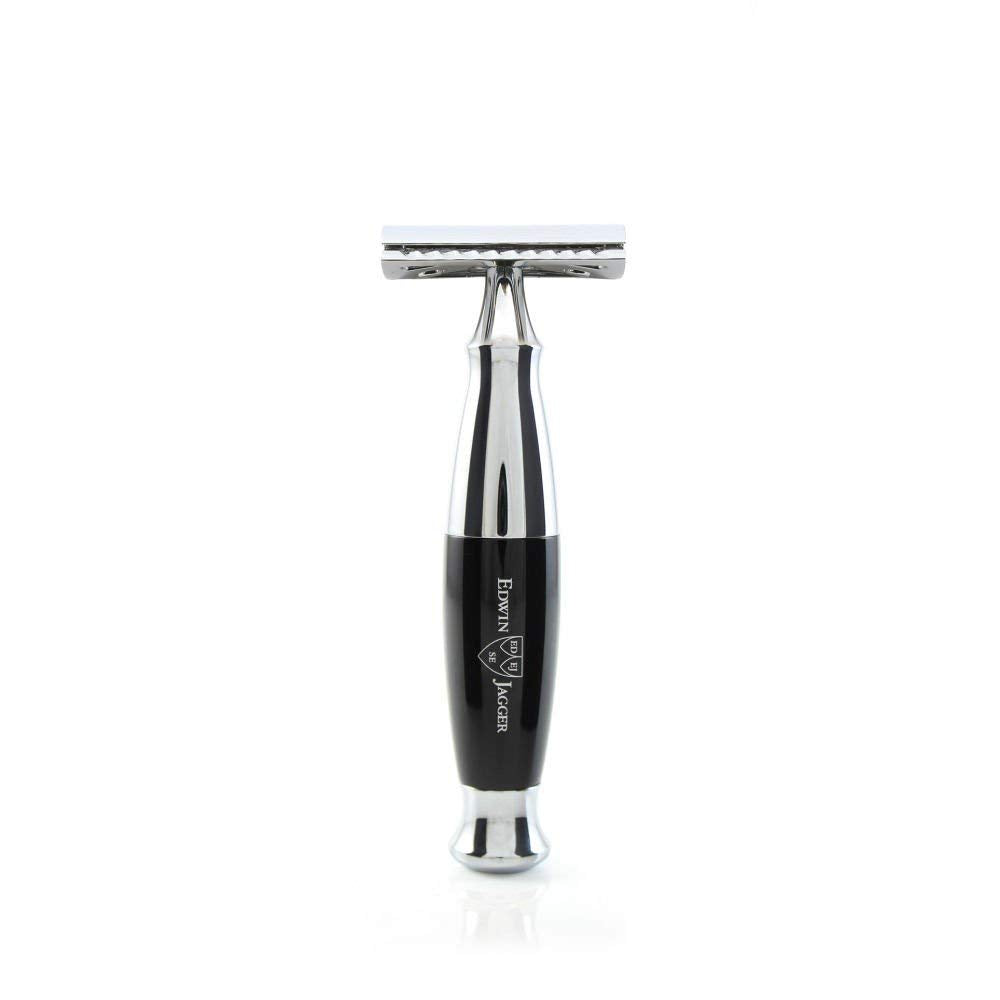 Edwin Jagger 36 Series Klassischer Rasierhobel, Griffmaterial Ebony Imitat schwarz, Schwarz