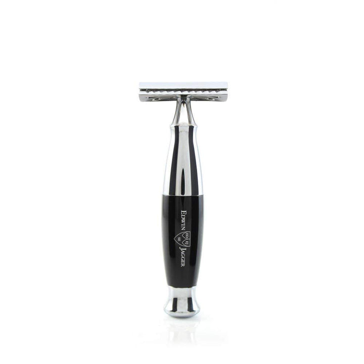 Edwin Jagger 36 Series Klassischer Rasierhobel, Griffmaterial Ebony Imitat schwarz, Schwarz