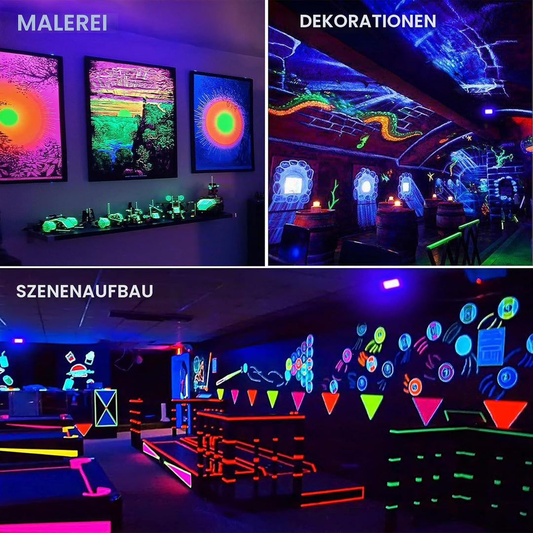Onforu 2er 50W LED UV Strahler, Schwarzlicht Strahler mit Stecker, IP66 Wasserdicht Schwarzlichtlamp