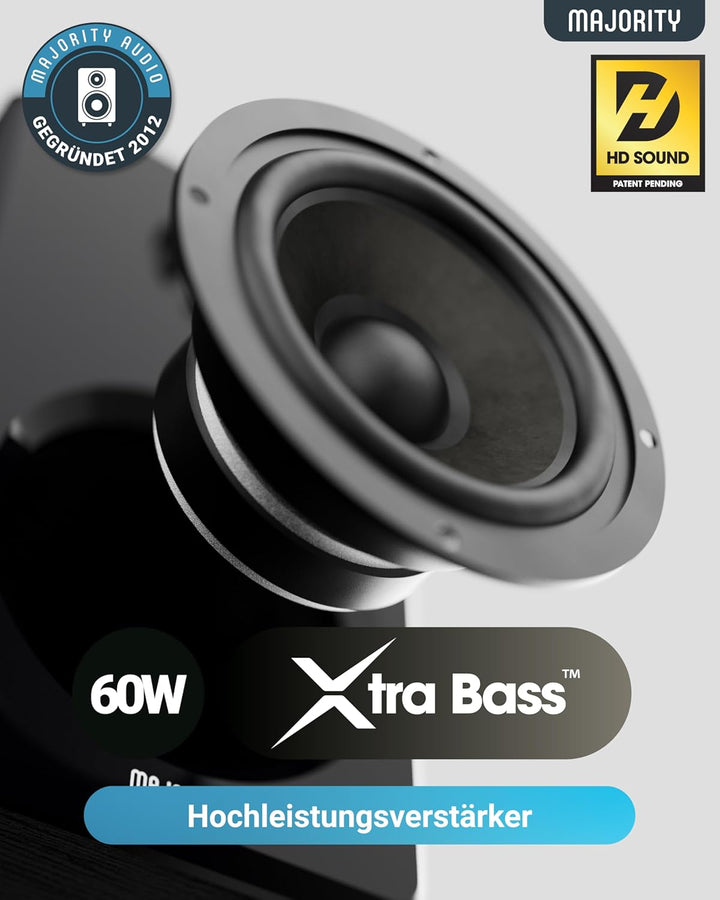 MAJORITY D40 Bluetooth Lautsprecher Boxen | 60W 2.0 Aktivlautsprecher | Studio Monitor mit 4"-Treibe