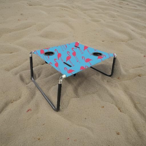 Neso Tragbarer Strandtisch mit Getränkehalter, Handytaschen, Leichter Strandtisch für Picknicks und