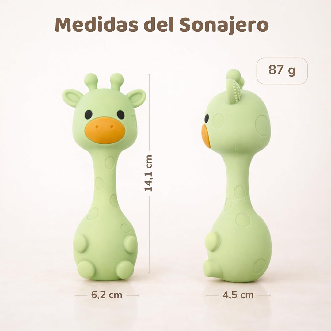 MuyPe Rassel Giraffe und Beissring für Babys (Giraffe Blau), Giraffe Blau