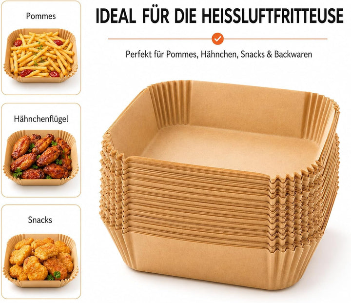 240 Stück Airfryer Backpapier kompatibel mit Philips Airfryer 4000 Series NA460/NA462 10 L – Heisslu
