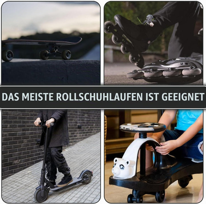2 Stück Blinkende Ersatzräder 120mm 10 Stück Warnaufkleber Leise Langlebig für Roller und Elektrorol