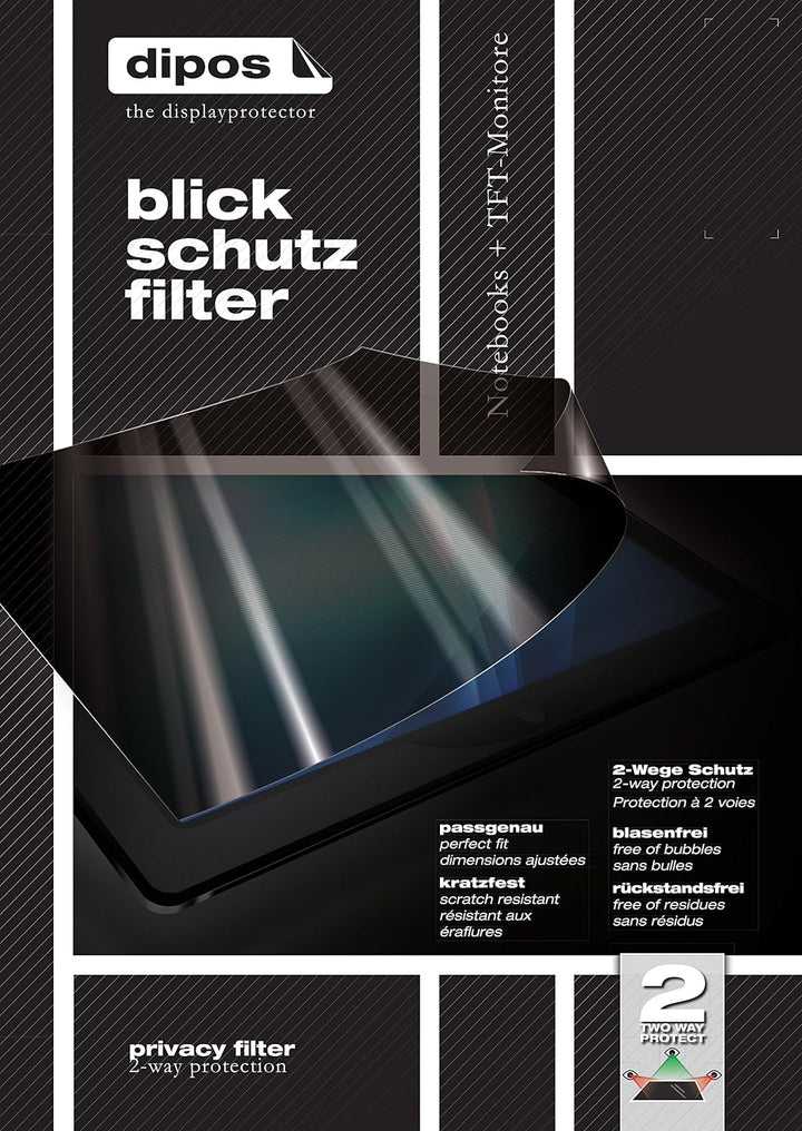dipos 15" Zoll (4:3) 304x228 mm Blickschutzfilter - Premium Blickschutzfilter für Monitor, Laptop un